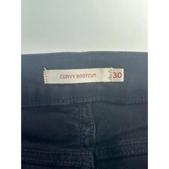 Levi’s Women’s 30 Curvy Bootcut Jeans Black Mid Rise Stretch Flare Denim Classic - Picture 7 of 11